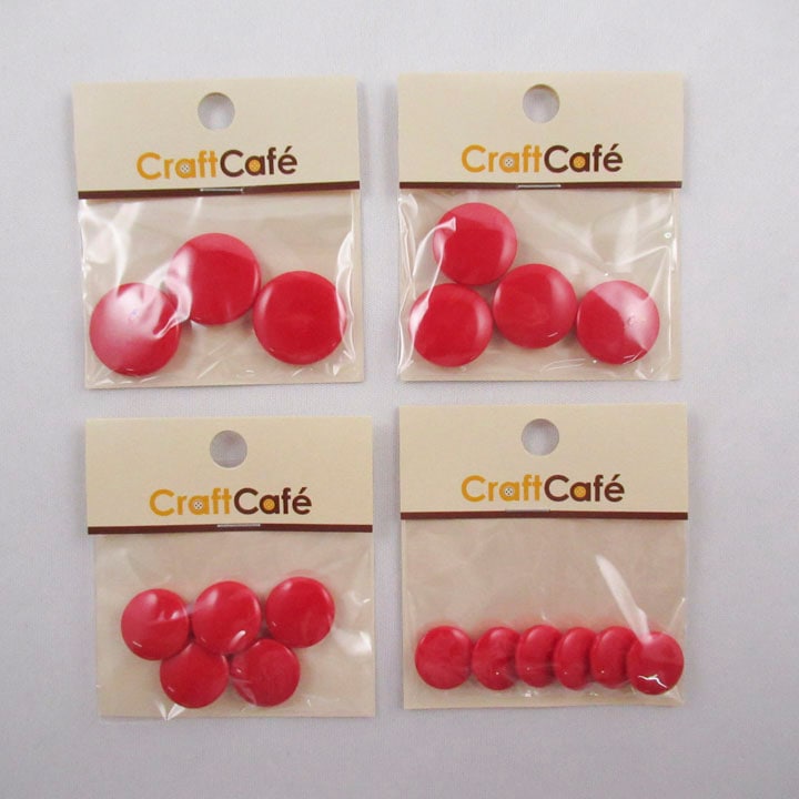 【お買い得品】カードボタン 赤 裏穴