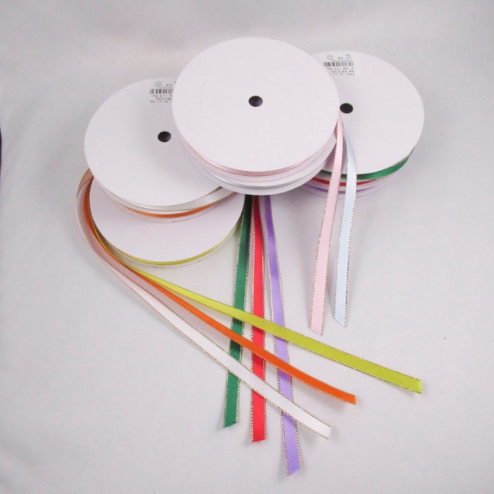 【お買い得品】ゴールドエッジサテン9mm(50cm単位)