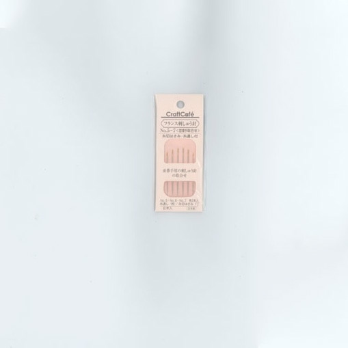 CraftCafe フランス刺繍針 No5・No6・No7各2本入り (糸通し・糸切りはさみ付き)