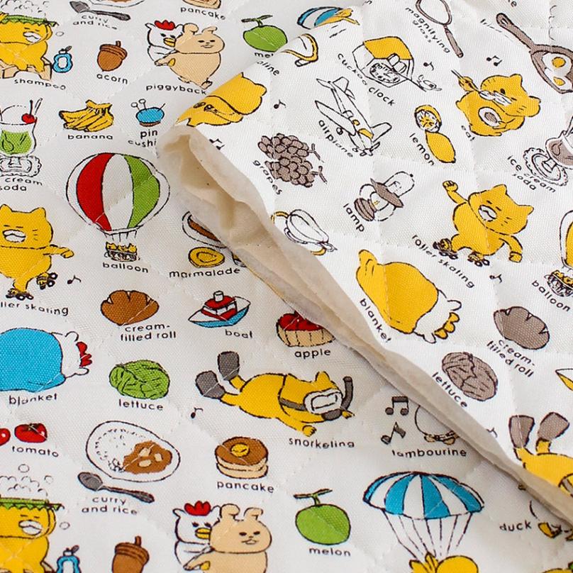 ノラネコぐんだん ノラネコABC オックスキルト 幅108×50cm(カットクロス)