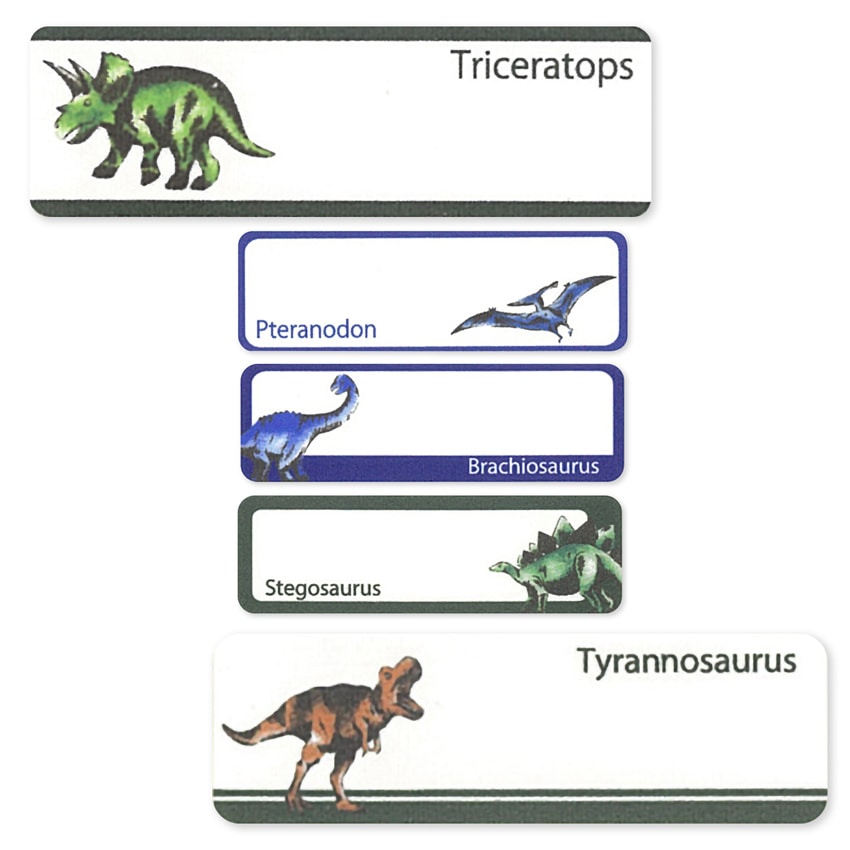 お気に入りシリーズ シール&アイロン両用ネームラベル ダイナソーワールド