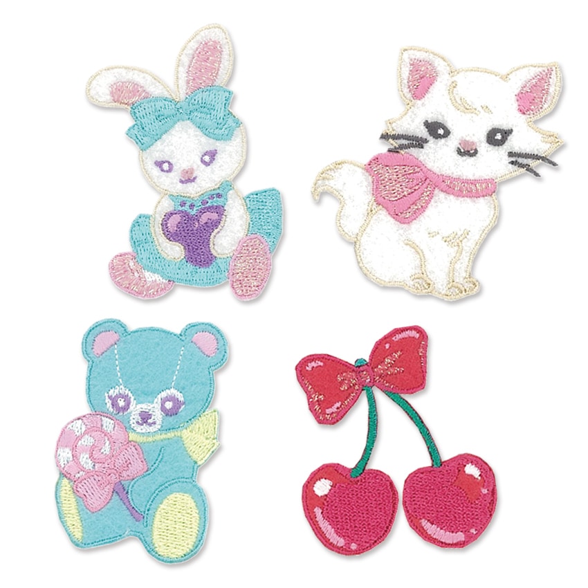クラシカルモダンシュシュ ワッペン 全4種 /ラビット/キャット/ベア/チェリー