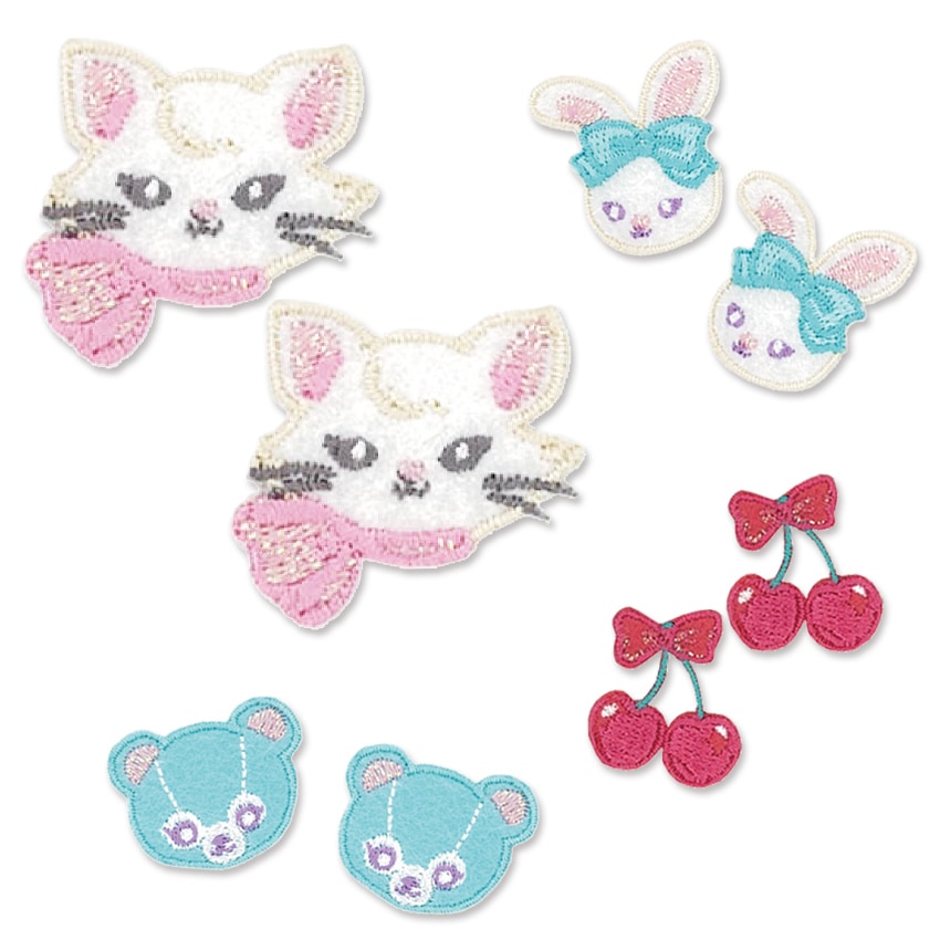 クラシカルモダンシュシュ ミニワッペン ラビット キャット ベア チェリー