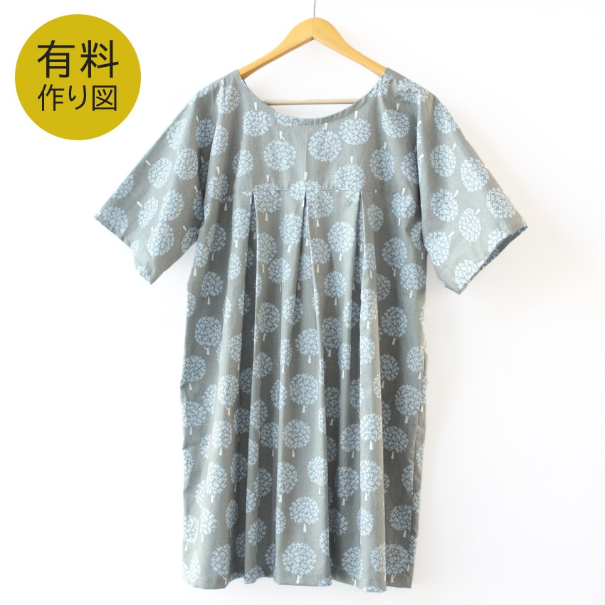 作り図 ふんわりワンピース