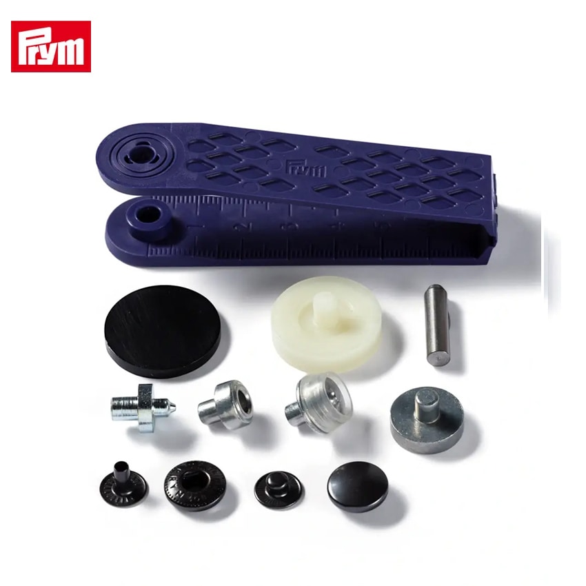 Prym プリム 脱着しやすい アノラックスナップ 12mm BK ブラック 10組 取付けコマ付き 390339 