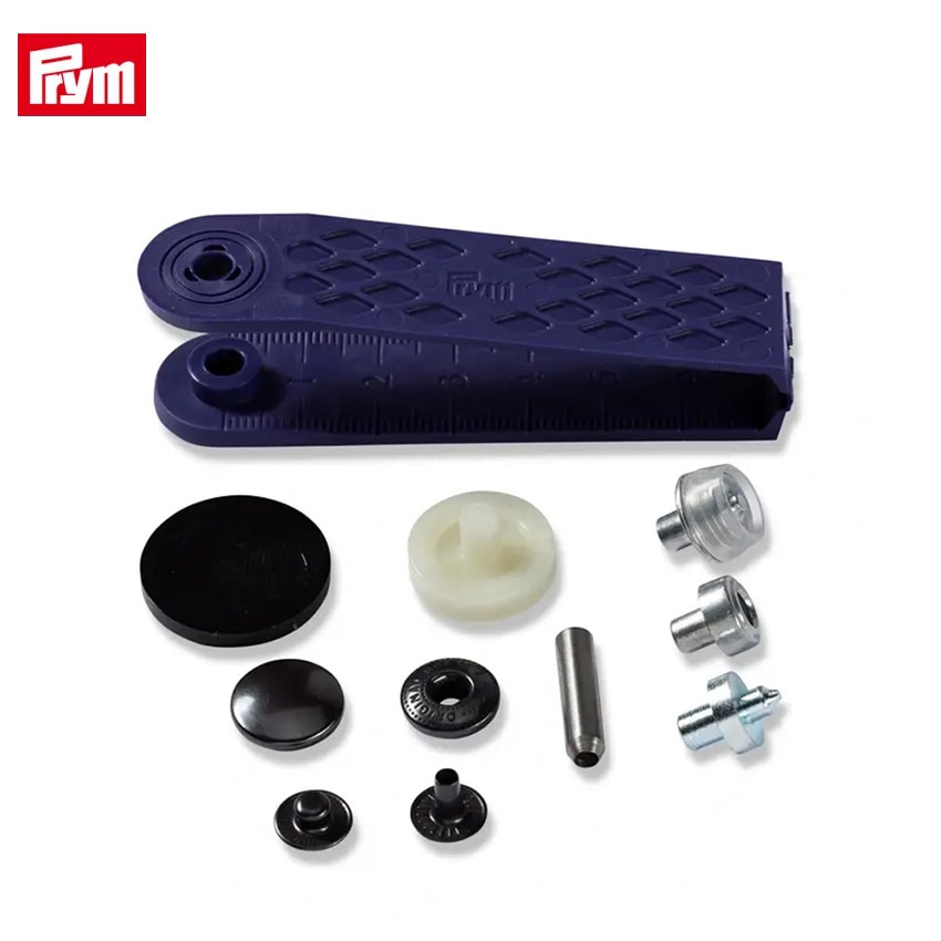 Prym プリム 脱着しやすい アノラックスナップ 15mm BK ブラック 10組 取付けコマ付き 390302 