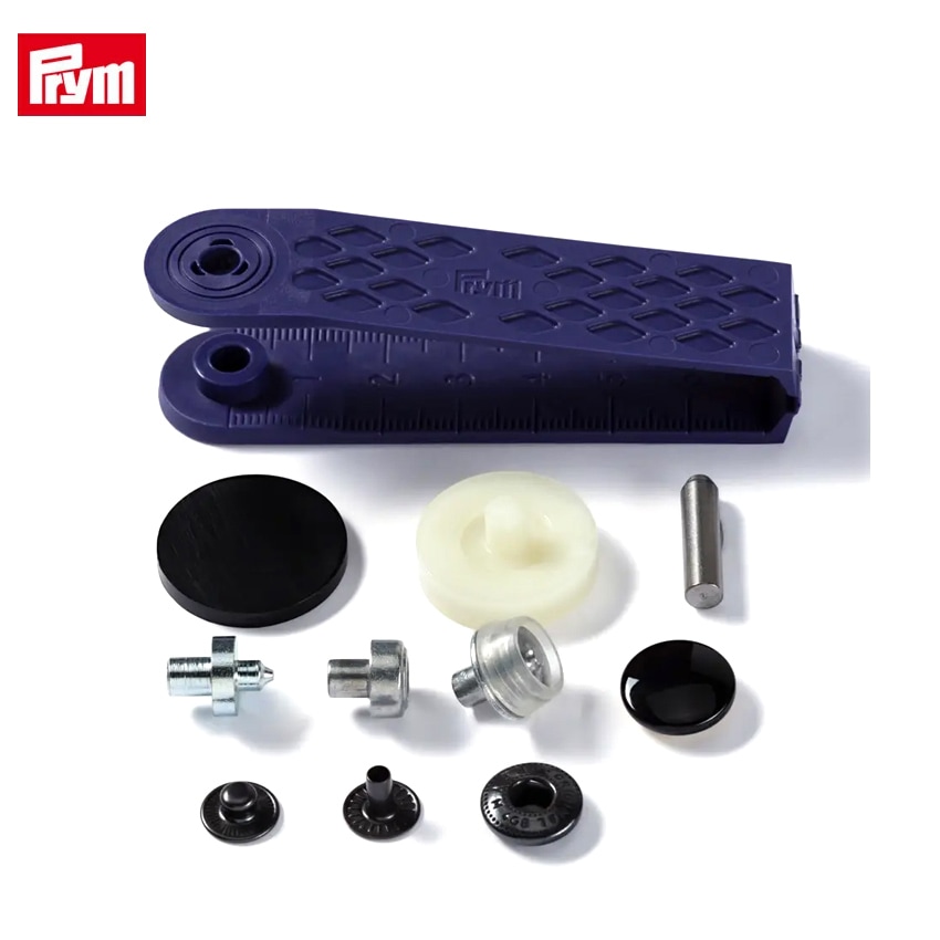 Prym プリム 脱着しやすい アノラックスナップ 15mm BK ブラック つやあり 10組 取付けコマ付き 390307 