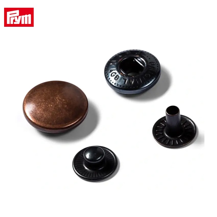 Prym プリム 脱着しやすい アノラックスナップ 15mm アンティークカッパー 10組 パーツのみ 390328 