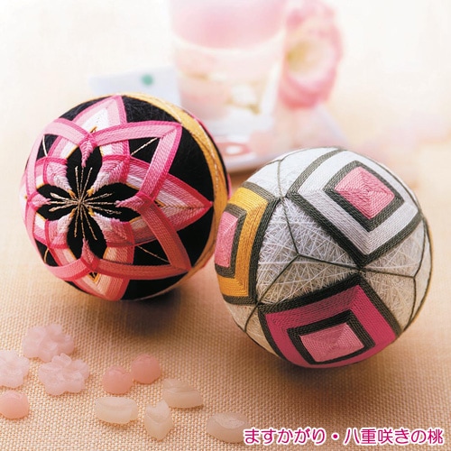 和調手芸　手まりキット　ますかがり・八重咲きの桃
