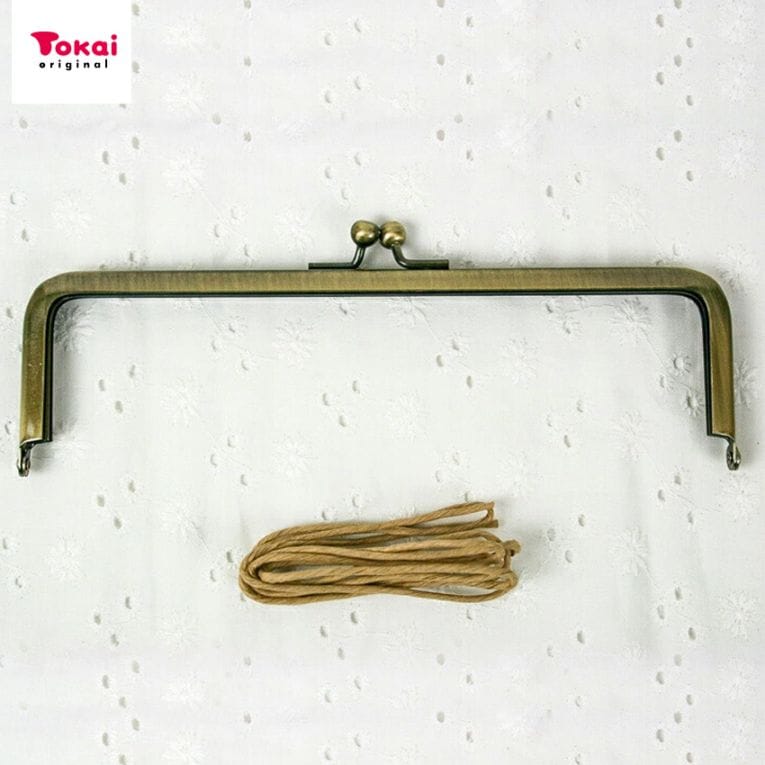 CraftCafe 口金 角 16.5cm アンティークゴ-ルド(紙ひも付)