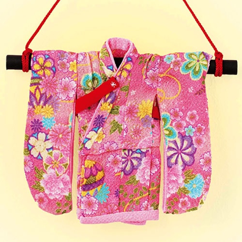 和調手芸キット　ミニチュア着物 京ちりめん ミニ着物 (ピンク)