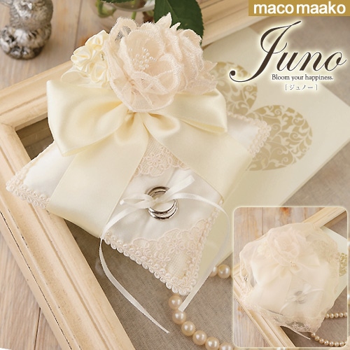 ウェディングキット　Juno ジュノー ブーケレースとリボンのピロー