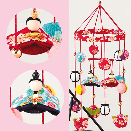 ひな祭りキット　ちりめん細工つるしかざりのおひなさま 赤