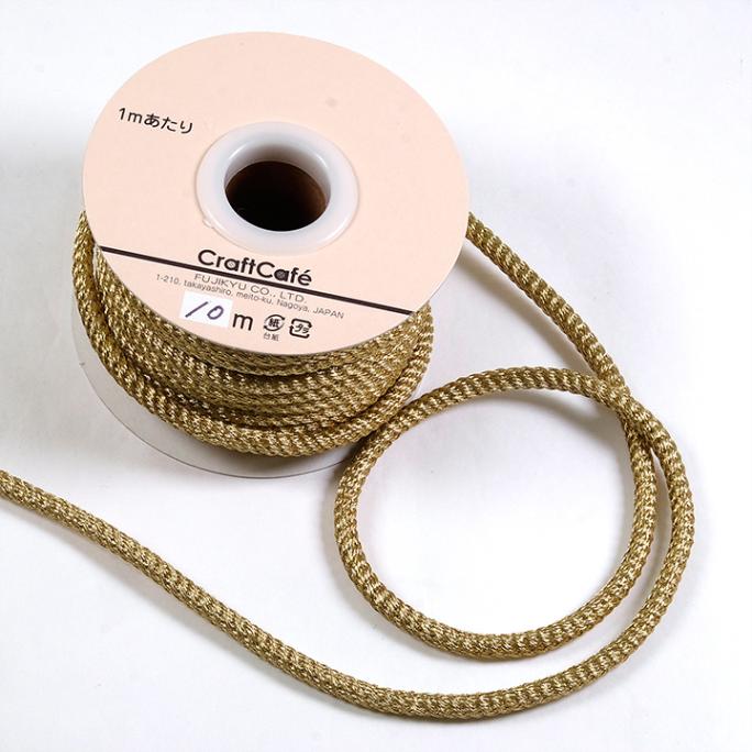 【お買い得品】CraftCafe 織ひも芯入り ゴールド T-48 (50cm単位)