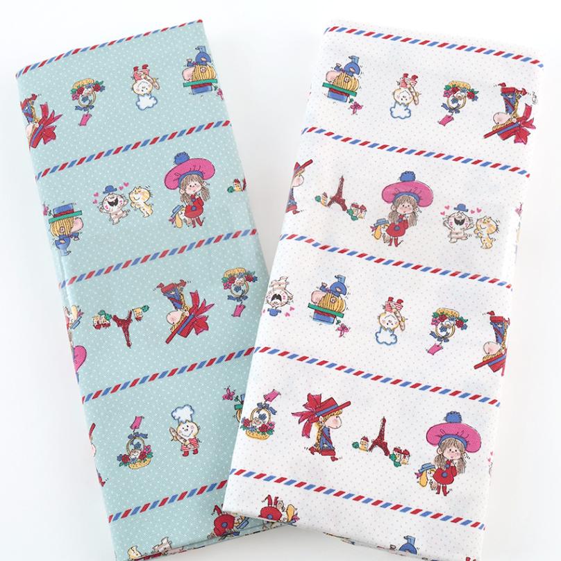 【お買い得品】Ado Mizumori 水森亜土 パリボーダー オックス 1m カットクロス