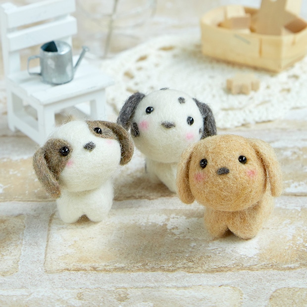 まるとしかくからつくるマスコット 小さなお友達 いぬたち