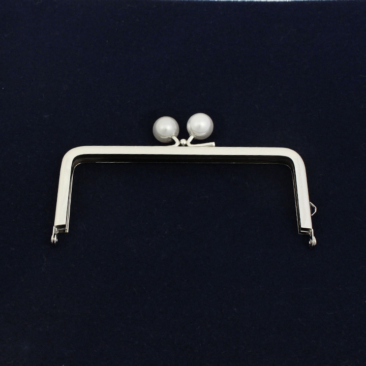 パールつまみ口金 12.5cm シルバー CH-118PS