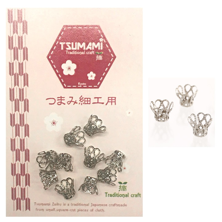 つまみ細工用 座金 A シルバー 10mm 10個入 TP-25