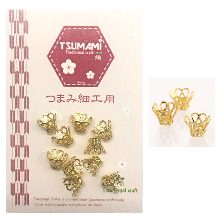 つまみ細工用 座金 A ゴールド 10mm 10個入 TP-26