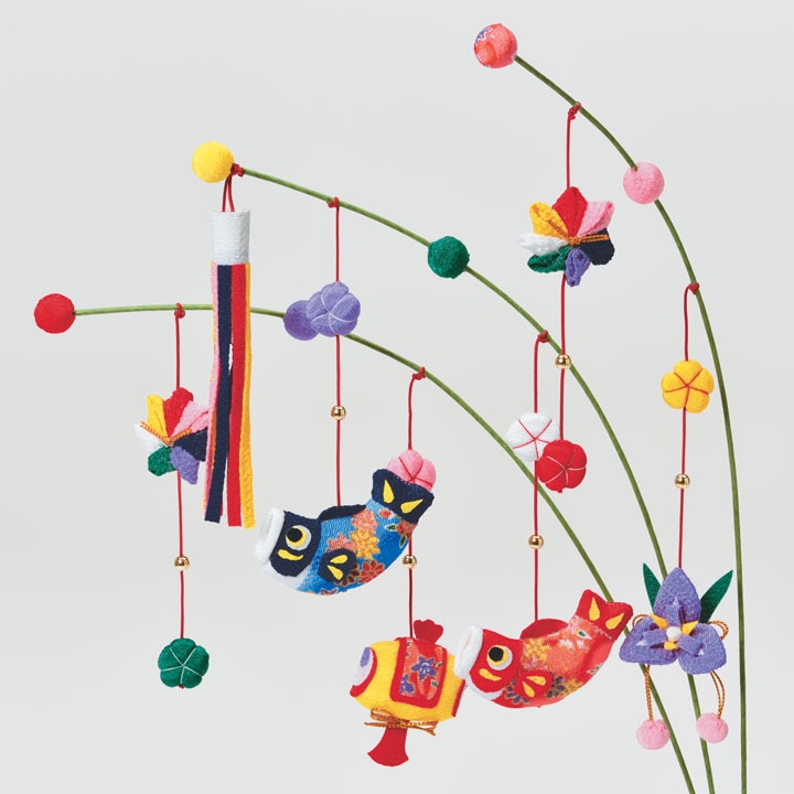 京ちりめん つり草飾りキット 端午の節句 にぎやかこいのぼり LH-154