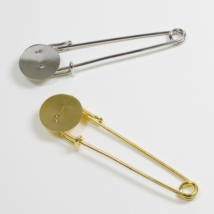 つまみ細工用 円盤付 カブトピン 長さ8.2×直径2cm