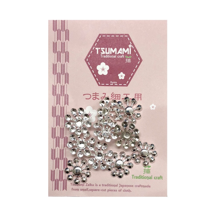 つまみ細工用 座金 C ホワイトシルバー 13mm 10個入 TP-59