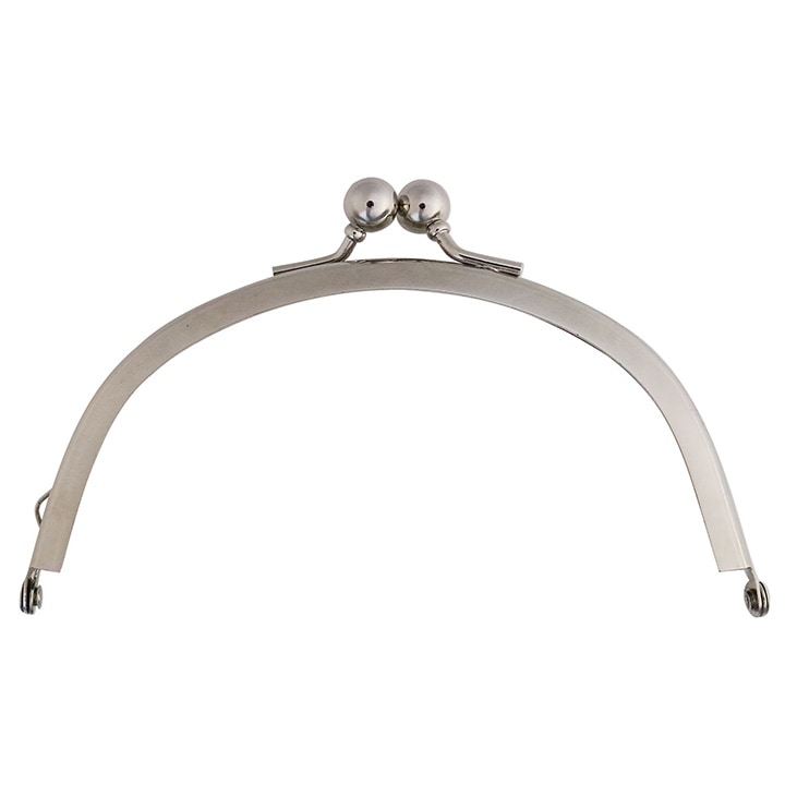 バッグマイスター 差し込み口金 丸型 12cm 片カン付 ニッケル(N)