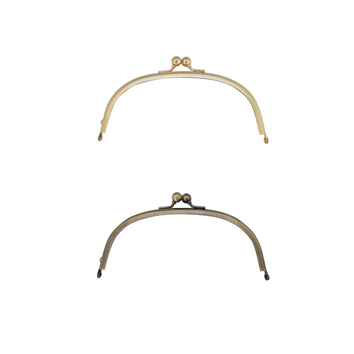 バッグマイスター 差し込み口金 丸型 15cm 片カン付 ゴールド(G)/アンティックゴールド(AG)