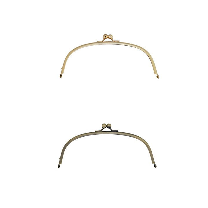 バッグマイスター 差し込み口金 丸型 18cm 片カン付 ゴールド(G)/アンティックゴールド(AG)