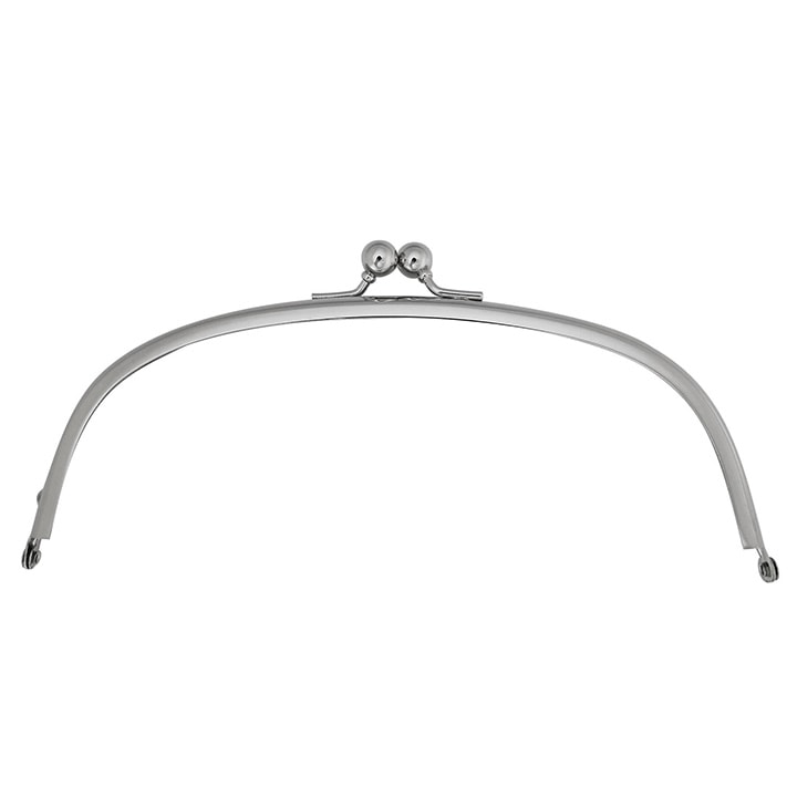 バッグマイスター 差し込み口金 丸型 18cm 片カン付 ニッケル(N)