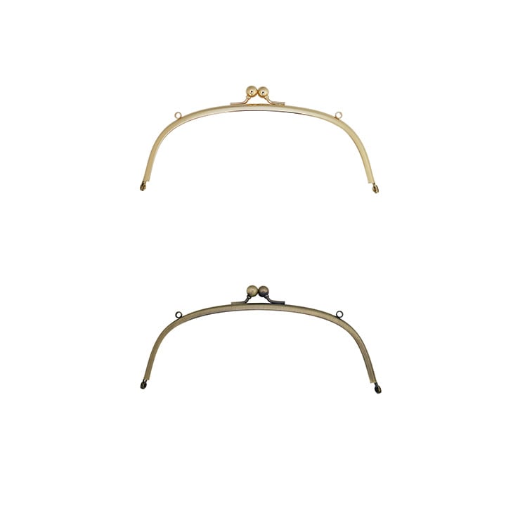 バッグマイスター 差し込み口金 丸型 18cm 両カン付 ゴールド(G)/アンティックゴールド(AG)