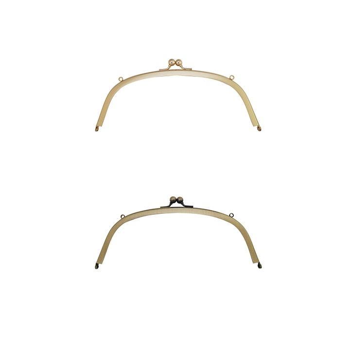 バッグマイスター 差し込み口金 丸型 21cm 両カン付 ゴールド(G)/アンティックゴールド(AG)