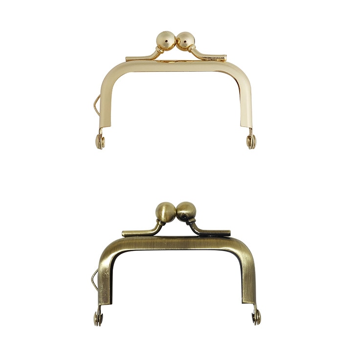 バッグマイスター 差し込み口金 角型 6cm 片カン付 ゴールド(G)/アンティックゴールド(AG)