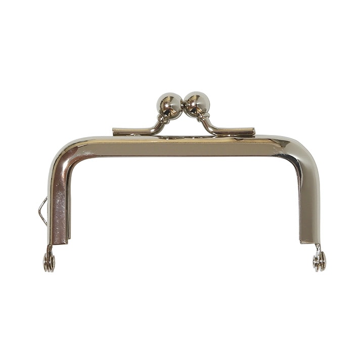 バッグマイスター 差し込み口金 角型 8cm 片カン付 ニッケル(N)