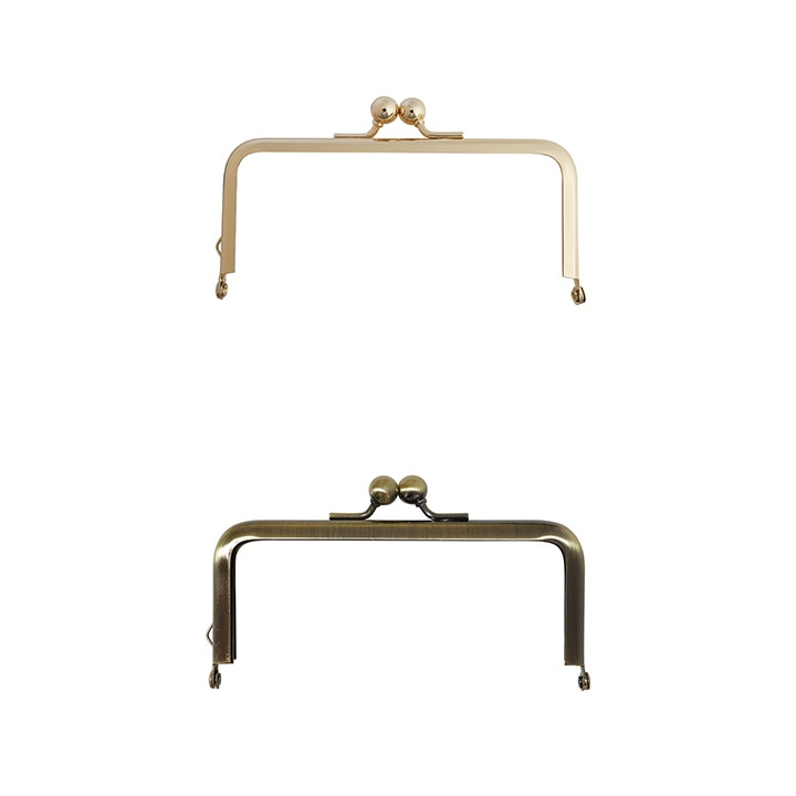 バッグマイスター 差し込み口金 角型 12cm 片カン付 ゴールド(G)/アンティックゴールド(AG)