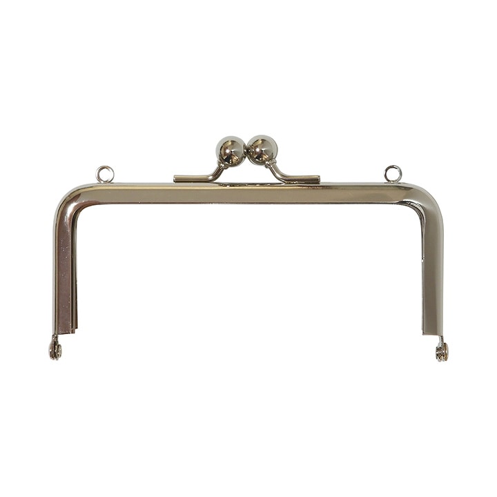 バッグマイスター 差し込み口金 角型 12cm 両カン付 ニッケル(N)