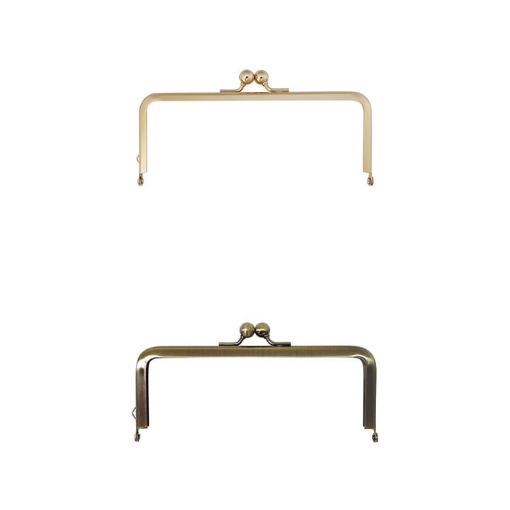 バッグマイスター 差し込み口金 角型 15cm 片カン付 ゴールド(G)/アンティックゴールド(AG)