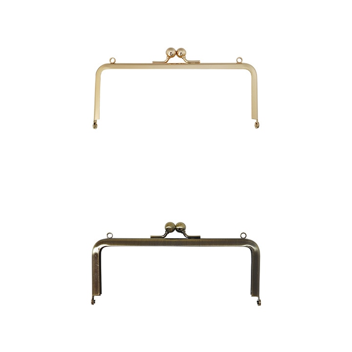 バッグマイスター 差し込み口金 角型 15cm 両カン付 ゴールド(G)/アンティックゴールド(AG)