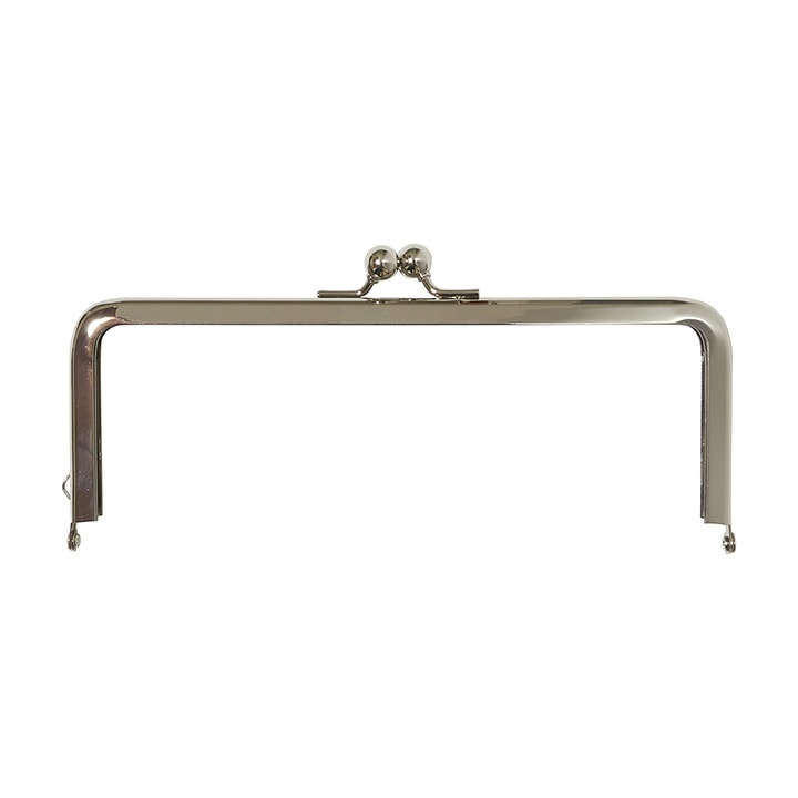 バッグマイスター 差し込み口金 角型 18cm 片カン付 ニッケル(N)