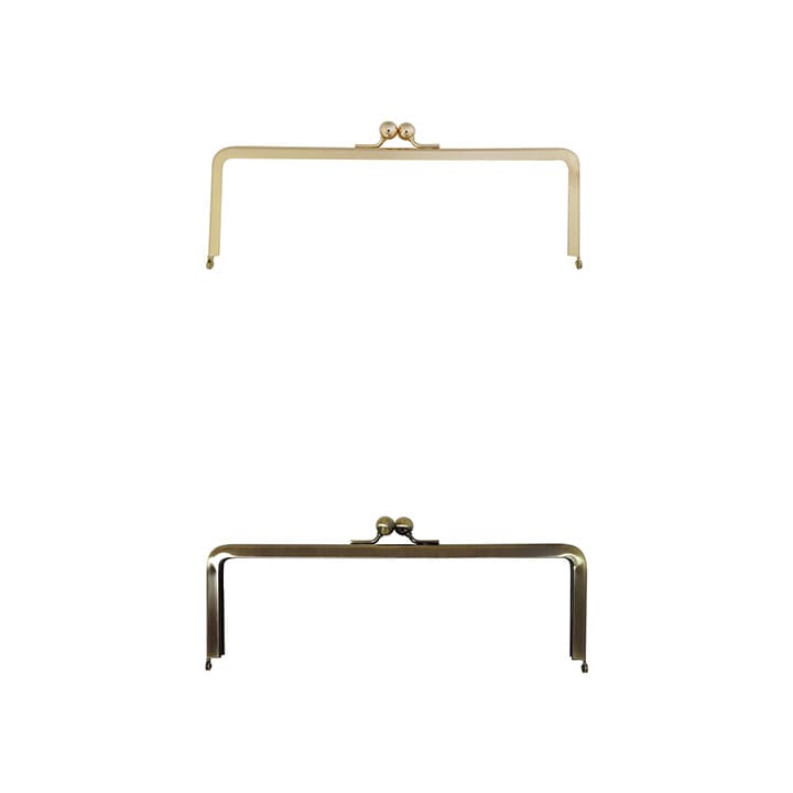 バッグマイスター 差し込み口金 角型 24cm カン無し ゴールド(G)/アンティックゴールド(AG)