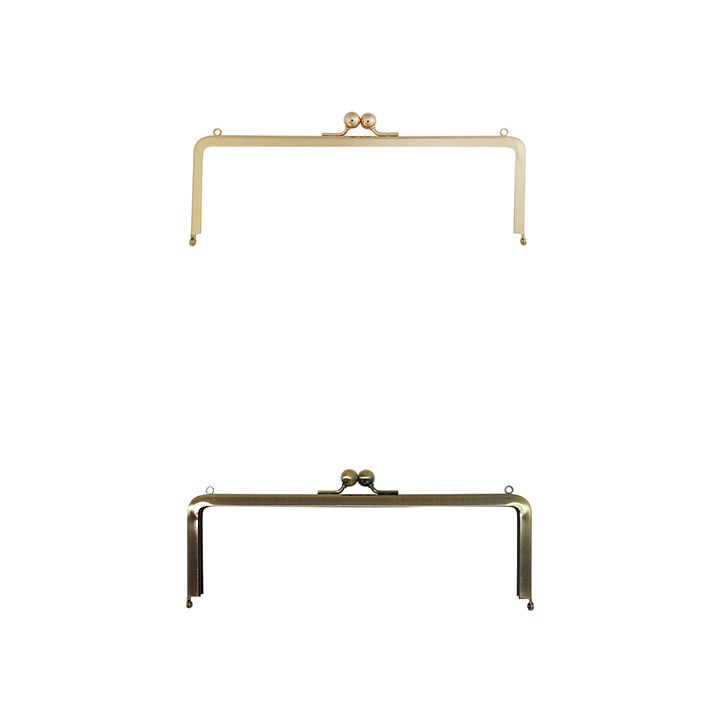 バッグマイスター 差し込み口金 角型 24cm 両カン付 ゴールド(G)/アンティックゴールド(AG)