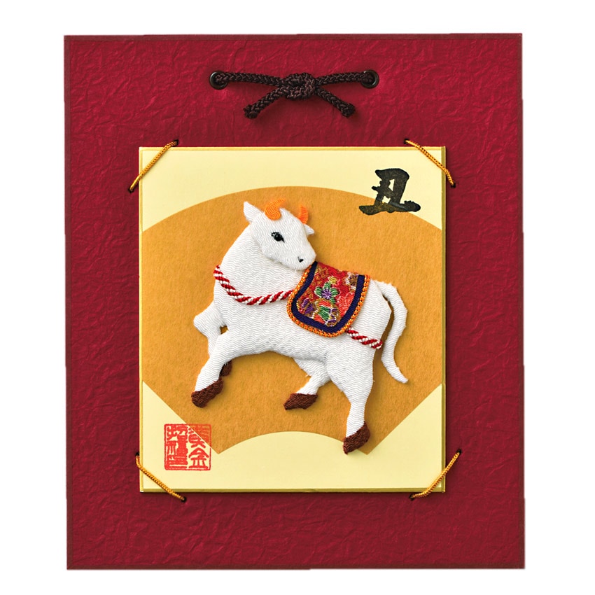 【お買い得品】押絵豆色紙 吉兆丑