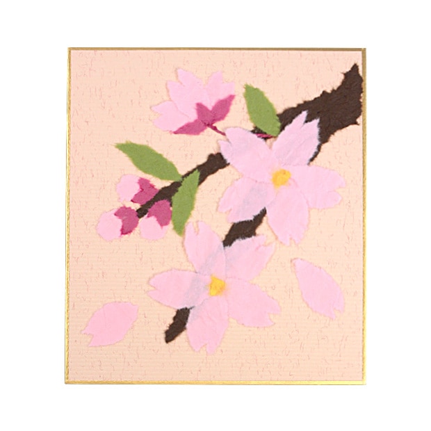 ちぎり絵 ミニ色紙 桜