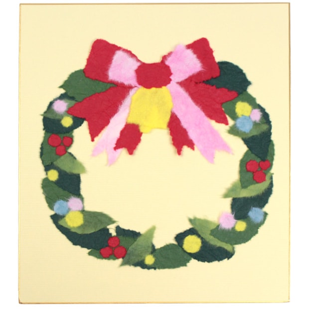 ちぎり絵 大色紙 クリスマスリース