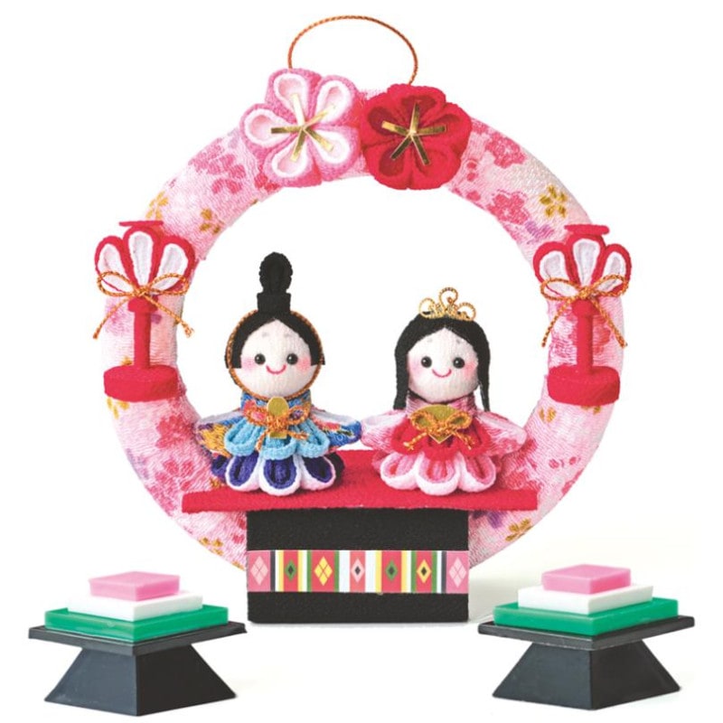 ひな祭りキット　つまみ細工で作る 円満わっか雛 お雛様
