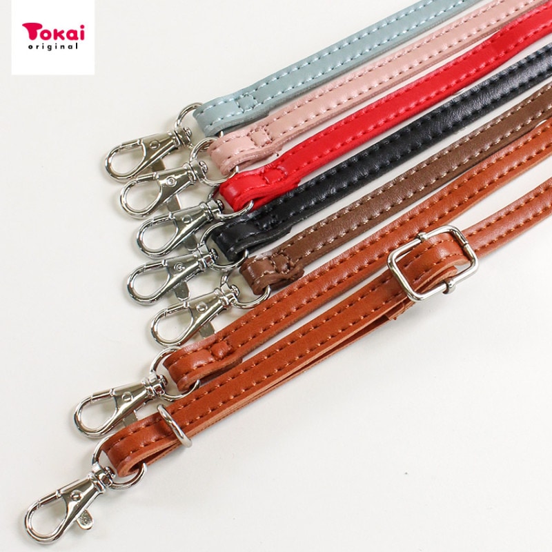合皮ショルダー バッグストラップ 10mm巾 約75～136cm 調節タイプ 1本手 両端フック付き