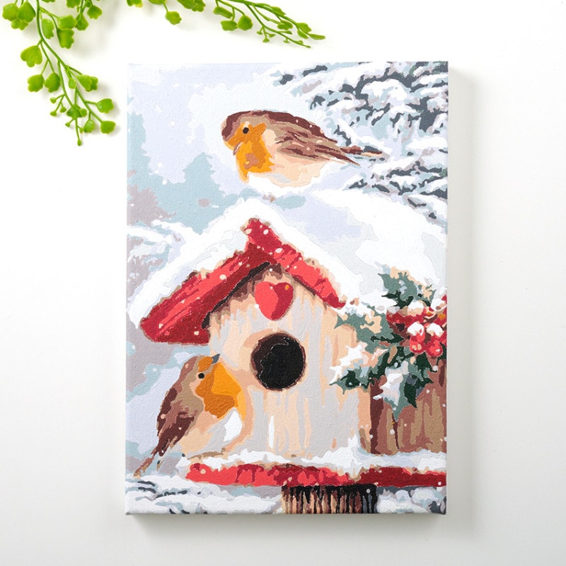 ぬりえ「私のアート時間」 冬の巣箱 B5