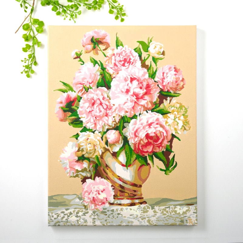 ぬりえ「私のアート時間」 カーネーションの花束 30×40