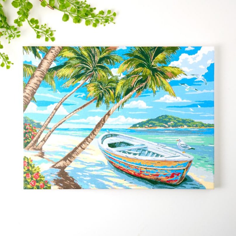 ぬりえ「私のアート時間」 夏の浜辺 30×40