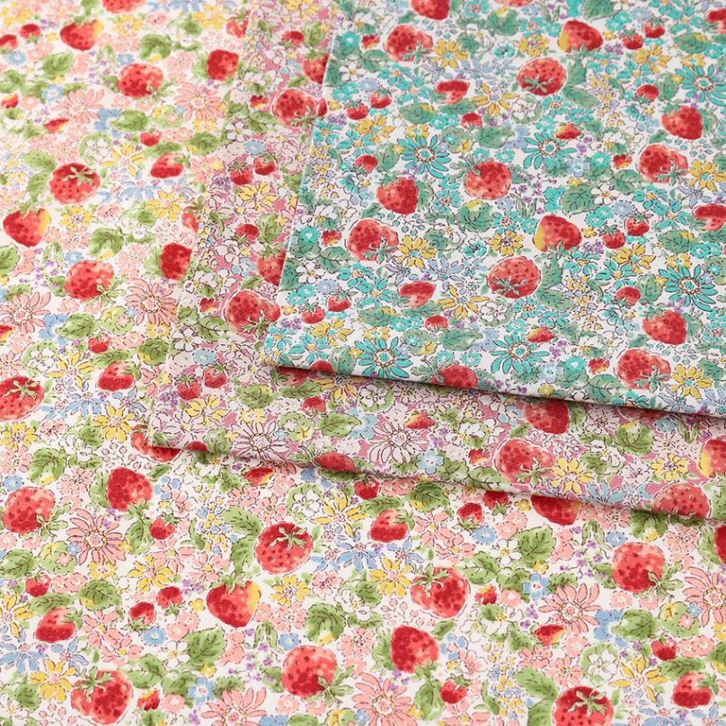 コットンこばやしフラワー いちご ブロード 50cm単位